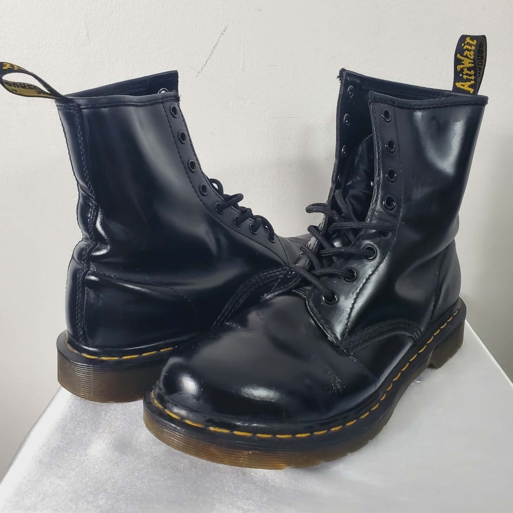 Dr. Martens 1460 Nappa Leather Lace Up Combat Boots Eye Black W10 - Picture 12 of 12